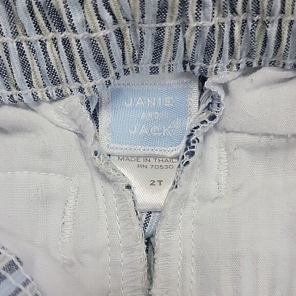 JANIE AND JACK BLUE STRIPED SEERSUCKER ROLL-UP PANTS, SIZE 2T - Picture 4 of 12